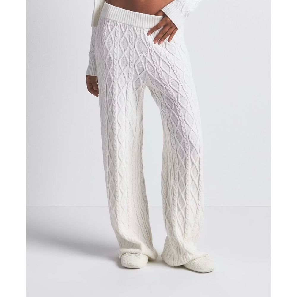 NWT RARE SKIMS Sweater Knit Straight Leg Pant in Ivory